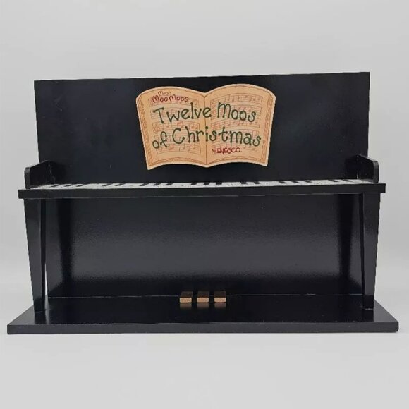 Mary's Moo Moos 1998 The Twelve Moos of Christmas Wood Piano Display Enesco Cow - Picture 3 of 10